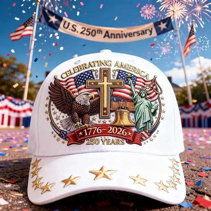 Eagle & Liberty & Cross🎆United States 250th Anniversary Embroidered Cap