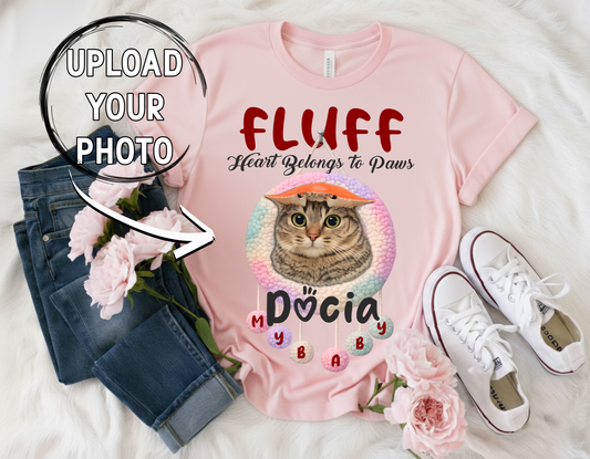Personalized Cat Lover T-Shirt – Custom Pet Photo & Name Shirt